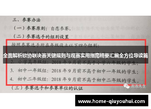 全面解析欧协联决赛关键规则与观赛实用指南精要汇编全方位导读篇